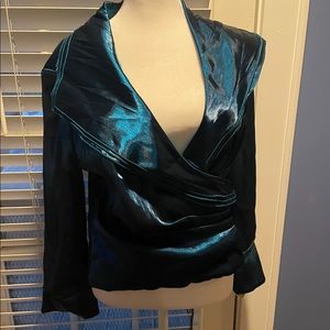 Beautiful Blue Iridescent Layered Blouse